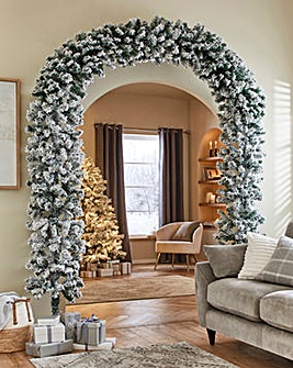 Aspen Flocked Christmas Tree Arch - 8ft