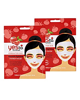 Yes To Tomatoes Blemish Paper Mask - Set Of Two