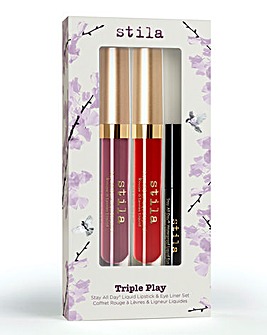Stila Triple Play Stay All Day Liquid Lipstick and Eye Liner Set