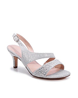 silver kitten heel sandals wide fit