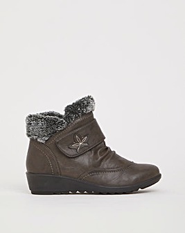 Cushion Walk Faux Fur Ankle Boot Wide E Fit