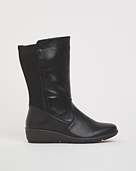 Cushion Walk Elastic Detail Mid Boot Extra Wide EEE Fit