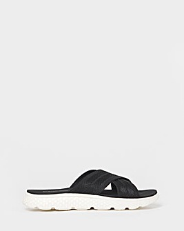 Cushion Walk Black Crossover Mules - Extra Wide Fit (EEE)