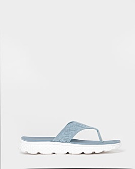 Cushion Walk Blue Woven Toe-Post Sandals - Wide Fit (E)