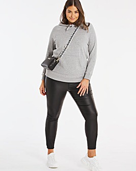 Grey Marl Pull On Hoodie