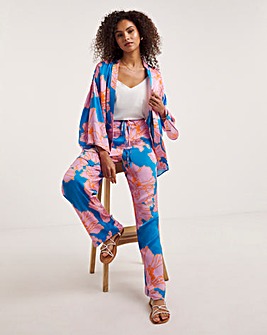 Ro&Zo Satin Floral Trousers