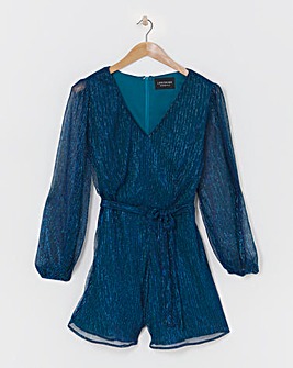 Lovedrobe Tie Waist Sparkle Playsuit
