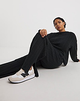 Native Youth Cable Knit Wide Leg Trousers