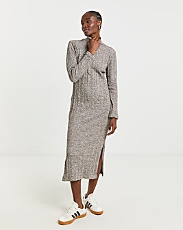 Native Youth Cable Knit Maxi High Neck Dress