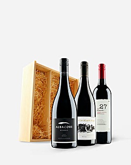 Red Wine Trio In Wooden Gift Box