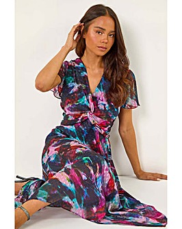 Roman Petite Twist Dobby Midi Dress
