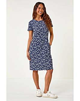 Roman Petite Floral Pocket Stretch Dress