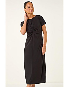 Roman Petite Twist Front Midi Dress