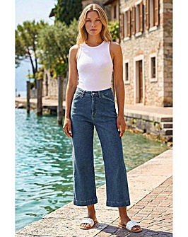 Roman Cotton Denim Stretch Culottes