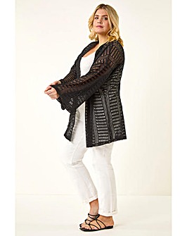 Roman Curve Open Knit Cardigan