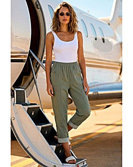 Roman Contrast Cropped Stretch Trouser