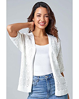 Roman Stitch Detail Knit Cardigan