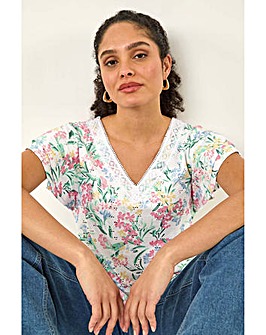 Roman Floral Lace Textured Top