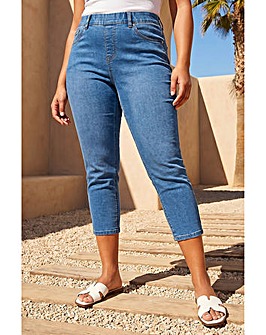 Roman Curve Cropped Denim Jeggings