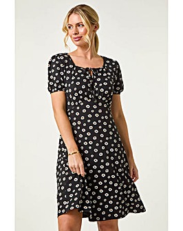 Roman Petite Ditsy Floral Tie Dress