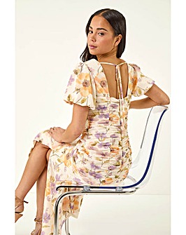 Roman Petite Floral Stretch Midi Dress