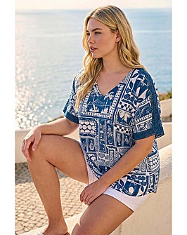 Roman Curve Postcard Print Top