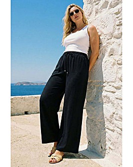 Roman Curve Linen Blend Trousers