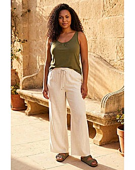 Roman Curve Linen Blend Trousers
