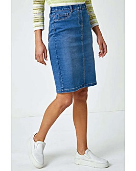 Roman Cotton Denim Stretch Skirt