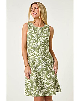 Roman Petite Leaf Print Shift Dress