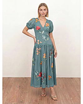 Maya Deluxe Embroidered Midaxi Dress