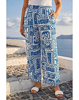 Roman Curve Postcard Wide Leg Trouser