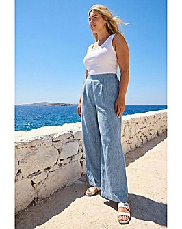 Roman Curve Textured Wide Leg Trousers