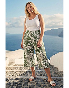 Roman Curve Floral Print Culottes