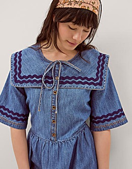 Monsoon Shelby Square Collar Midi Dress