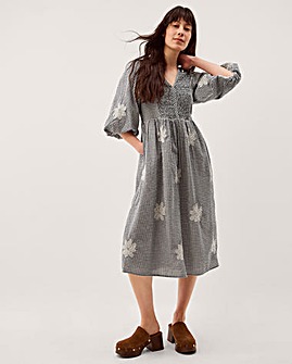 Monsoon Mimi Puff Sleeve Midi Dress