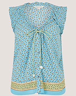 Monsoon Millie Print Frill Top