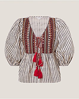 Monsoon Laila Embellished Print Blouse