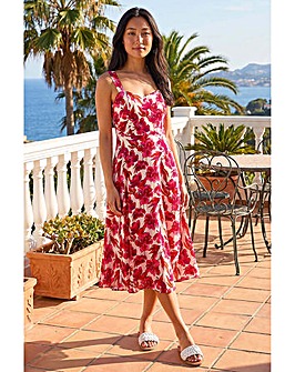 Roman Petite Floral Strappy Midi Dress