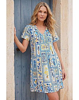 Roman Petite Floral Tile Tunic Dress
