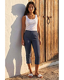 Roman Petite Stripe Cropped Trouser