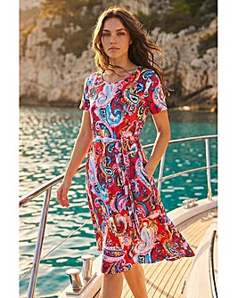 Roman Petite Tie Front Swing Dress