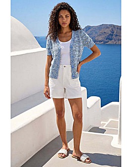 Roman Petite Space Dye Knit Cardigan