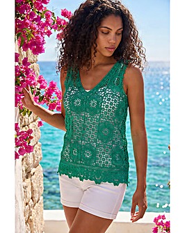 Roman Petite Crochet Vest Top