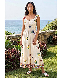 Roman Petite Fruit Strappy Midi Dress