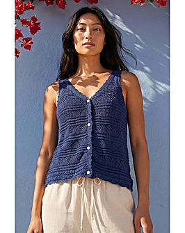Roman Petite Button Knit Cami Top