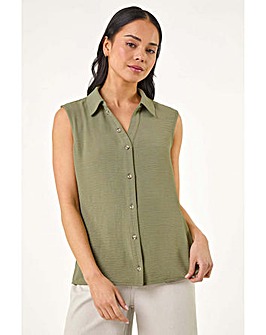 Roman Petite Button Up Front Blouse