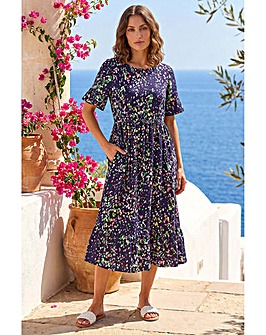 Roman Petite Abstract Spot Midi Dress