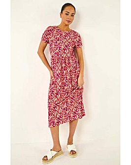 Roman Petite Abstract Print Midi Dress
