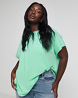 Green Slouchy Dip Back T-Shirt